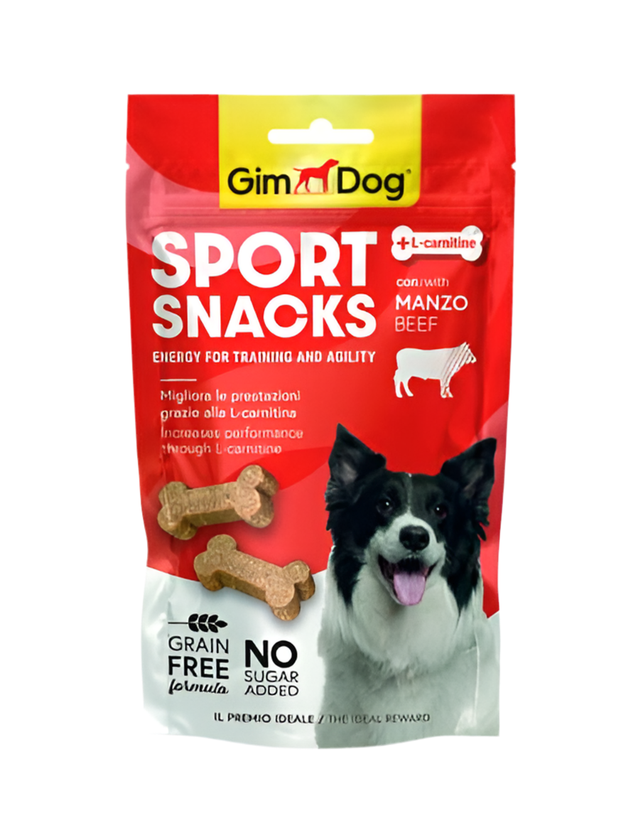 GimDog Sport Snacks – Мини кокалчета с говеждо 60 г. Лакомство за кучета с L-карнитин. - Zoo-PetShop
