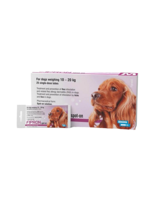 FIPRON SPOT-ON DOG - ПИПЕТА С ФИПРОНИЛ ПРОТИВ КЪРЛЕЖИ И БЪЛХИ ЗА КУЧЕТА ОТ 10 ДО 20 КГ