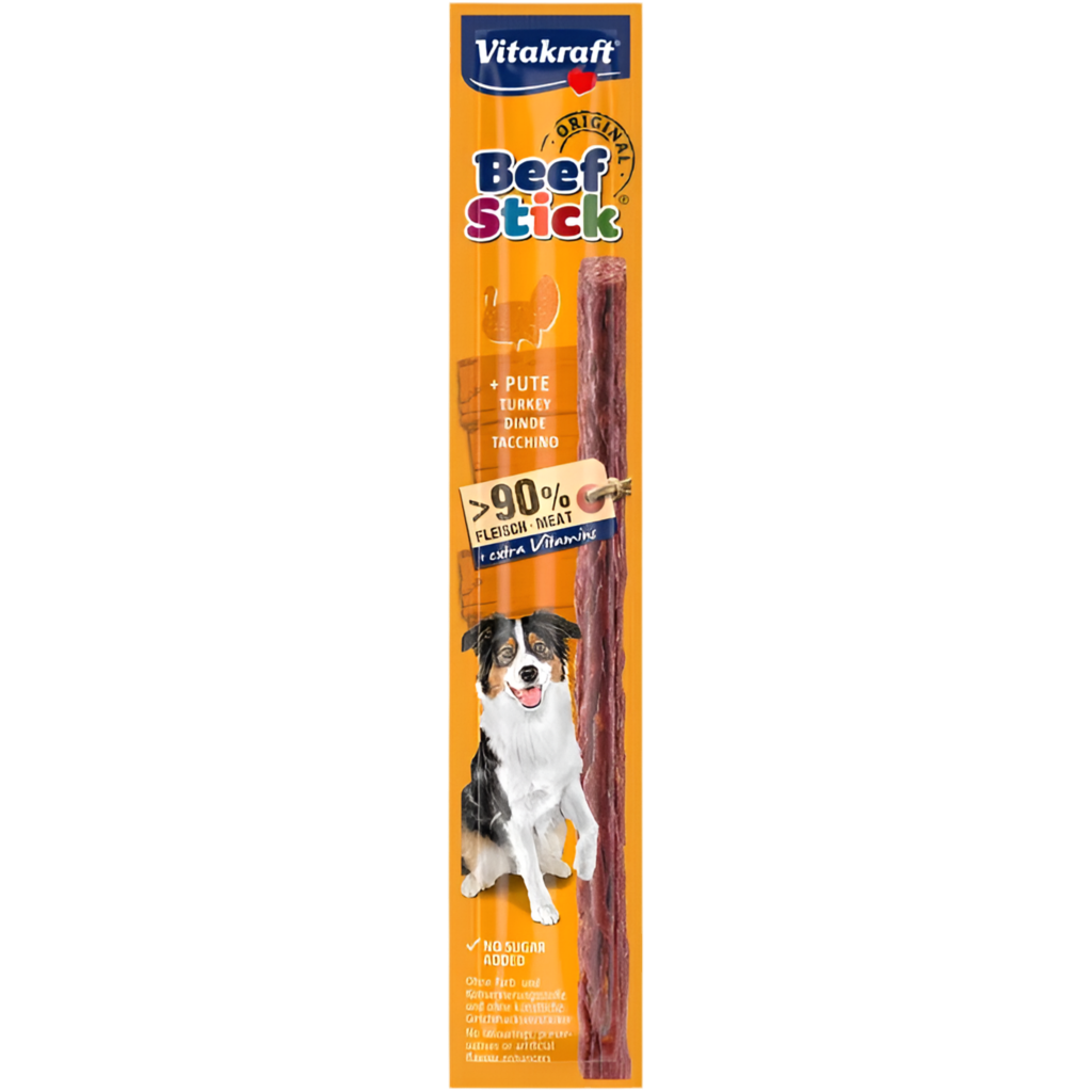Лакомства за кучета - Vitakraft Beef Stick Pute - Саламена пръчица с пуешко месо - Zoo-PetShop