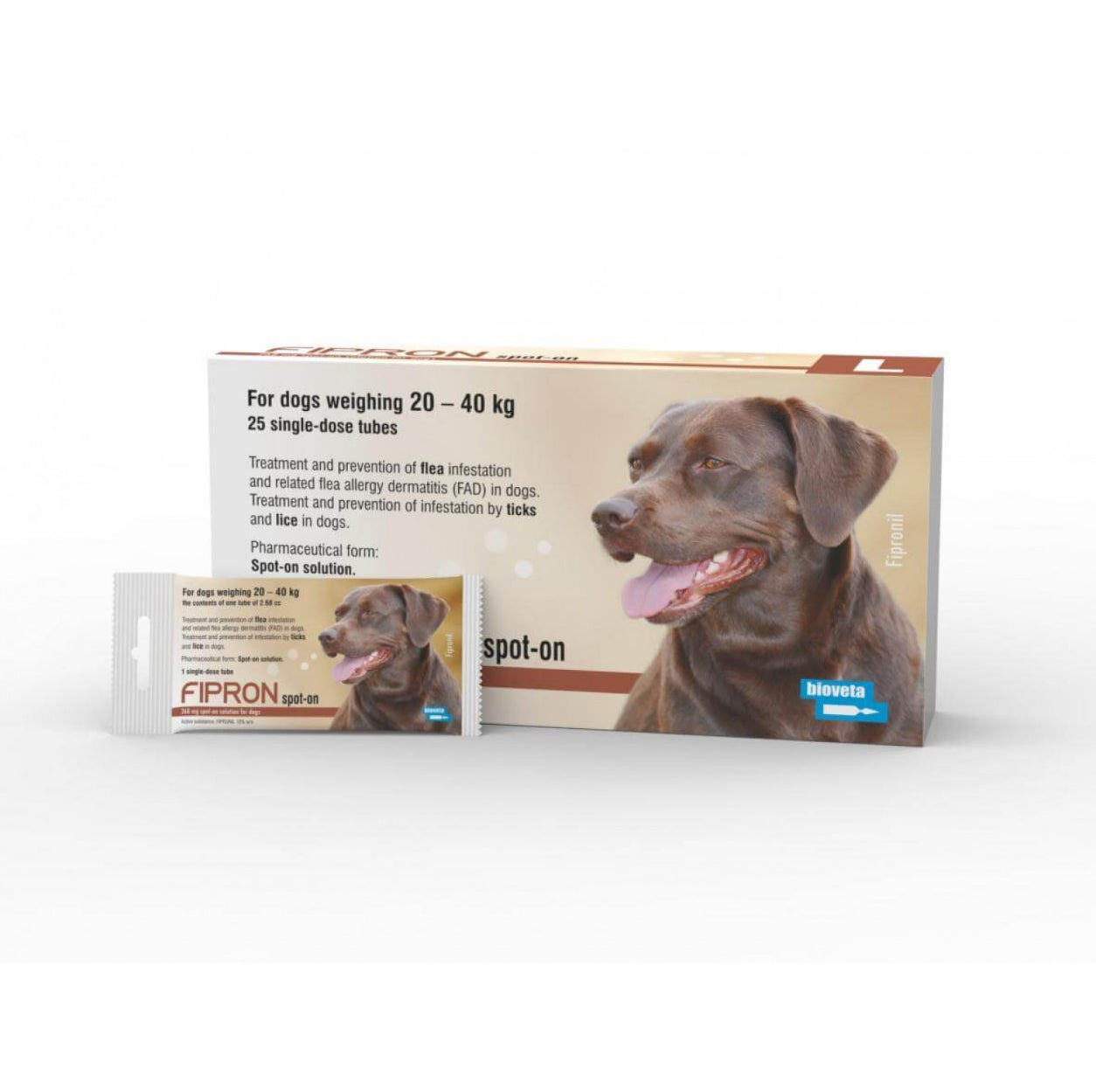 FIPRON SPOT-ON DOG - ПИПЕТА С ФИПРОНИЛ ПРОТИВ КЪРЛЕЖИ И БЪЛХИ ЗА КУЧЕТА ОТ 20 ДО 40 КГ