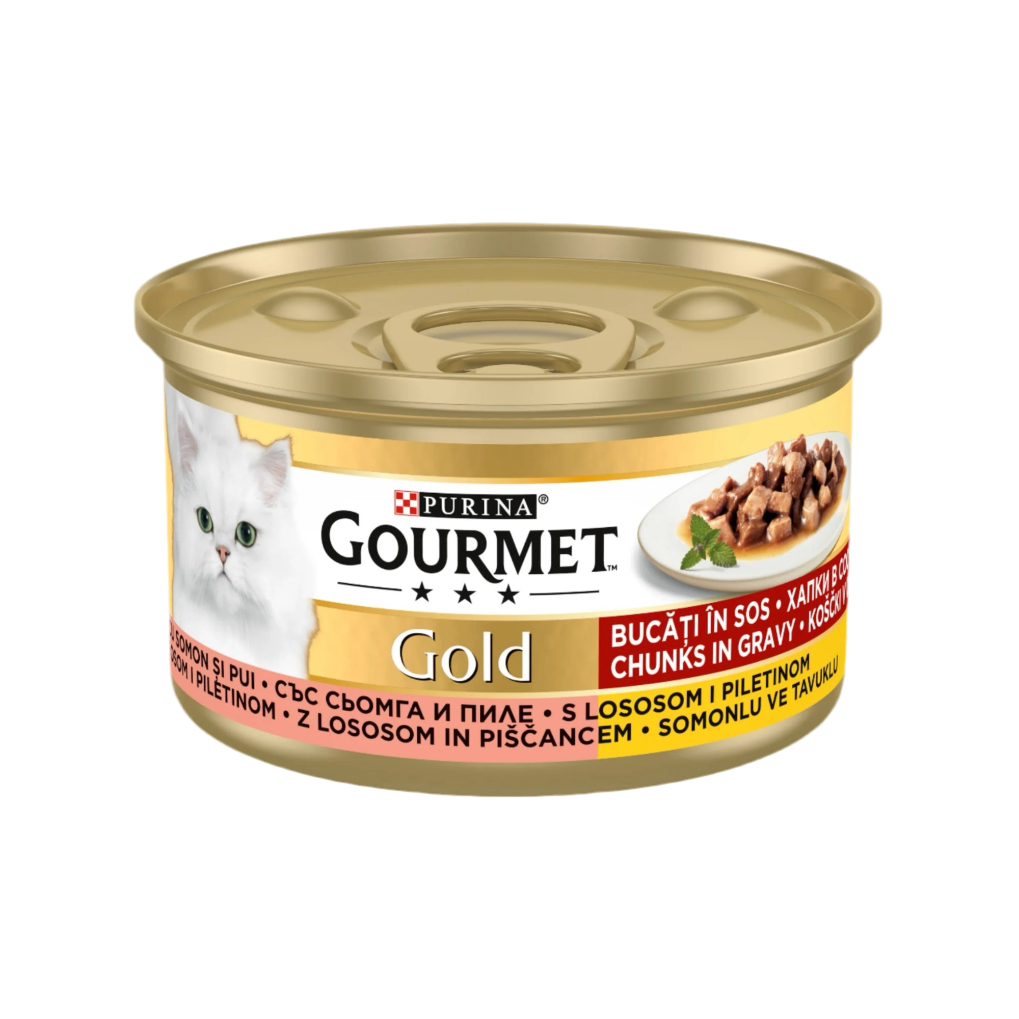 GOURMET® GOLD Мека храна с пилешко и сьомга