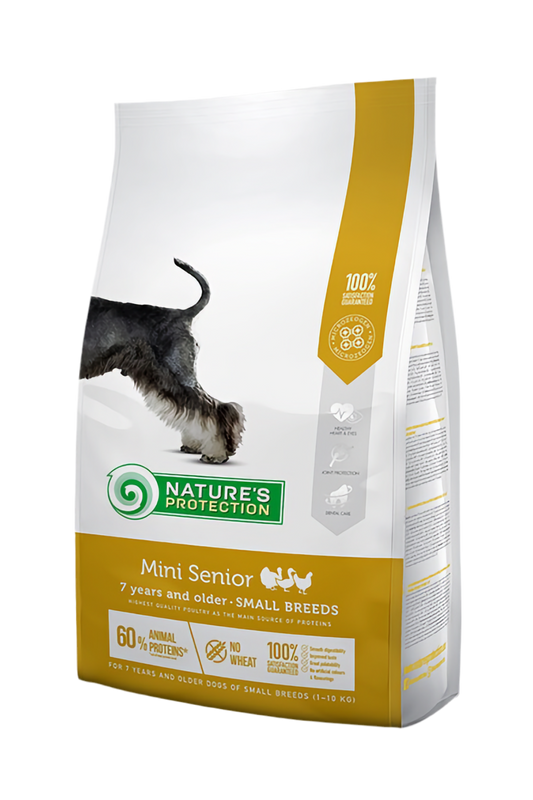 Nature's Protection Mini Senior – Грижа със златно сърце за златните години на вашето куче ✨