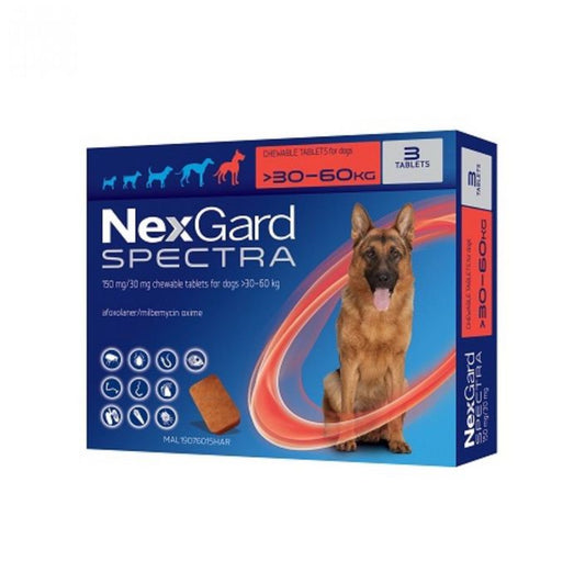 NexGard Spectra , Нексгард Спектра 30-60 кг ! Цена за 1 таблетка 28.33 лв ! Кутия с 3 броя