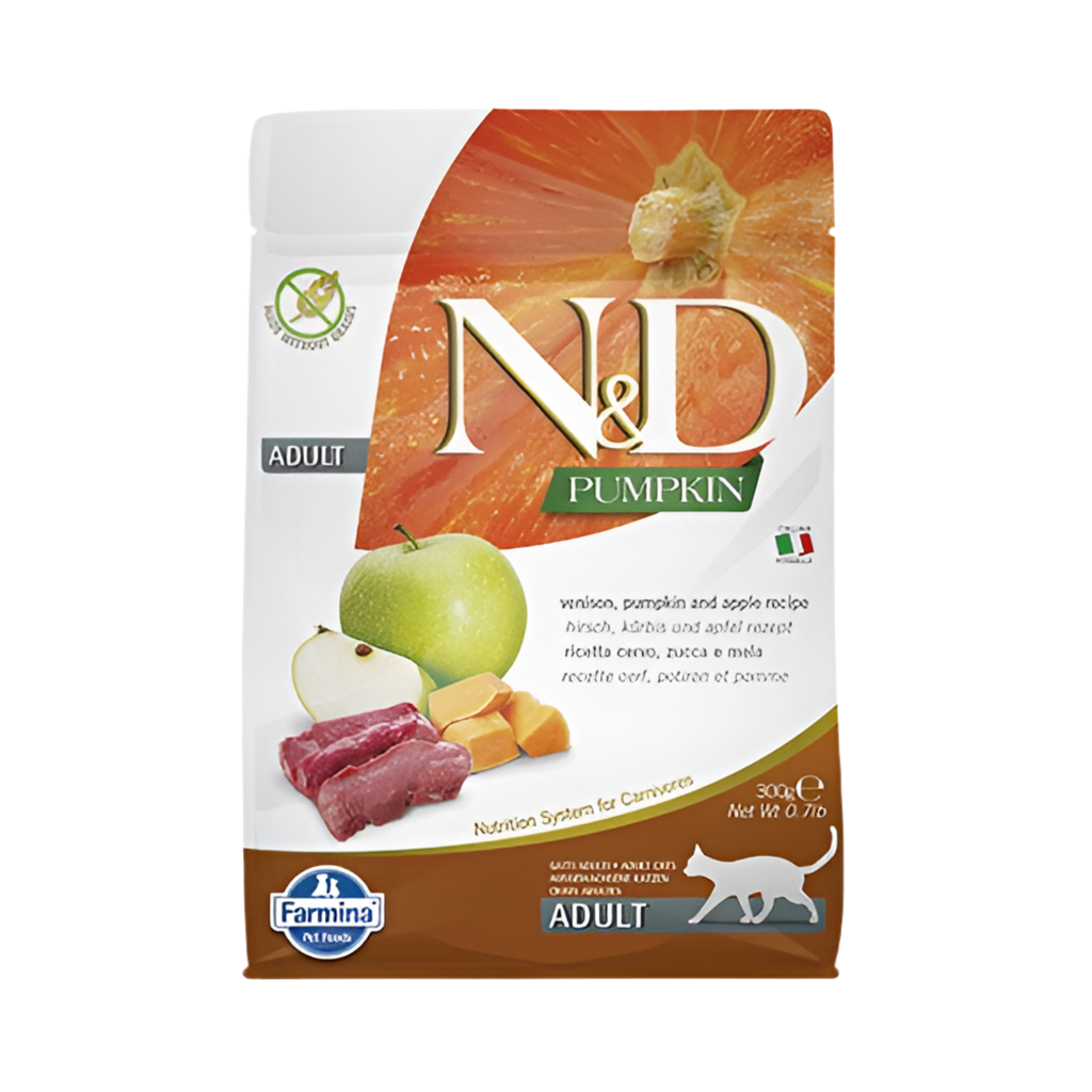 N&DVenison & Apple Adult – Пълноценна храна за котки в зряла възраст с еленско месо, тиква и ябълки