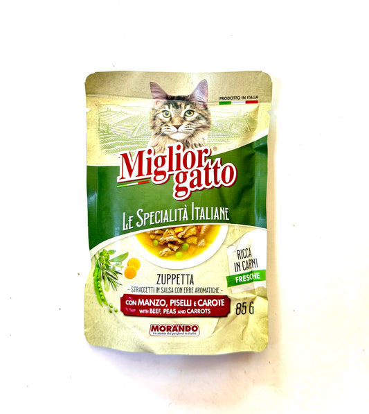 Miglior gatto, Le specialita italiane - Пауч за котки с телешко, грах и моркови