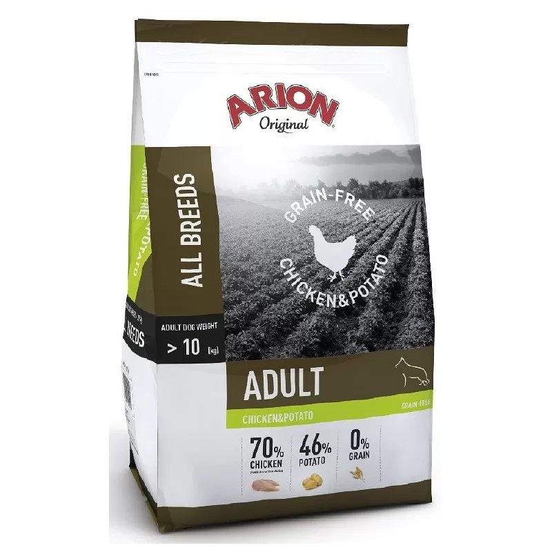 ARION ORIGINAL ADULT ALL BREEDS GRAIN FREE CHICKEN & POTATO - ПИЛЕШКО МЕСО И КАРТОФИ 12КГ.