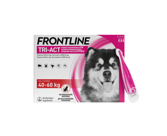 FRONTLINE
TRI-ACT® ЗА КУЧЕТА 40-60 кг-кутия с 3 пипети !