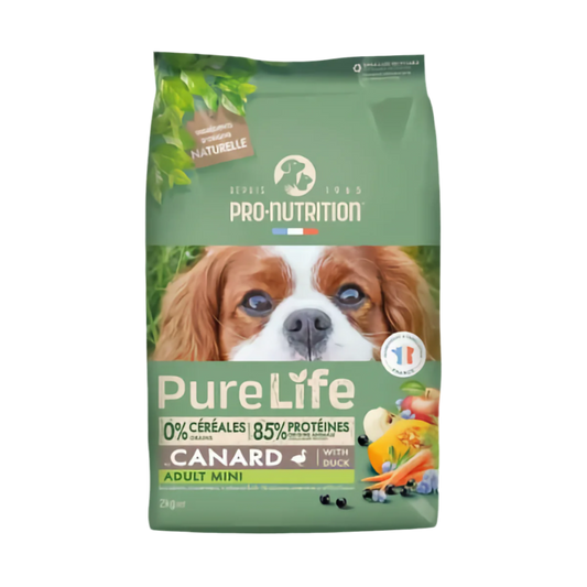 Pure Life Dog ADULT MINI with Duck 2 kg - Храна за кучета от дребни породи 10 кг с патица. Без зърно и глутен.