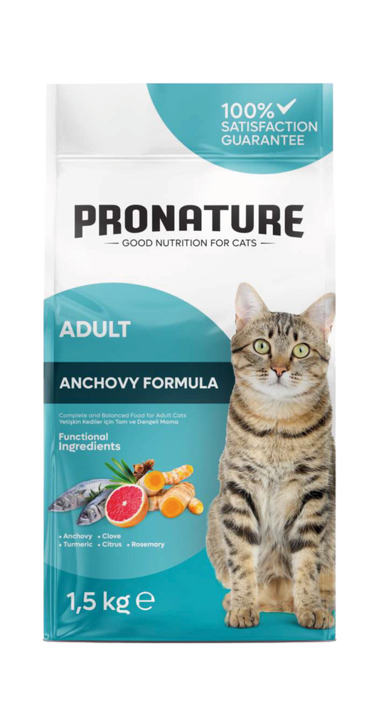 PRONATURE DAILY PROTECT – Super Premium Formula ! ХРАНА С АНШОА ЗА ВЪЗРАСТНИ КОТКИ (1,5 – 10 КГ)