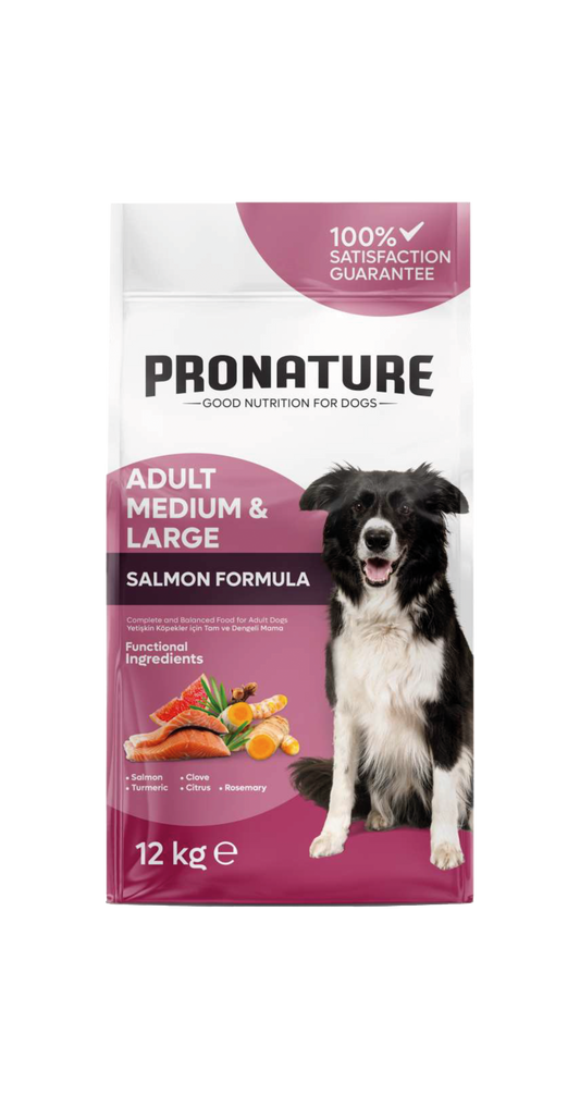 Pronature Derma Shine Adult Dog Super Premium Formula – Сьомга & Ориз 12 кг 🐟🍚 Блясък отвътре и отвън – за здрава кожа и лъскава козина! ✨🧴