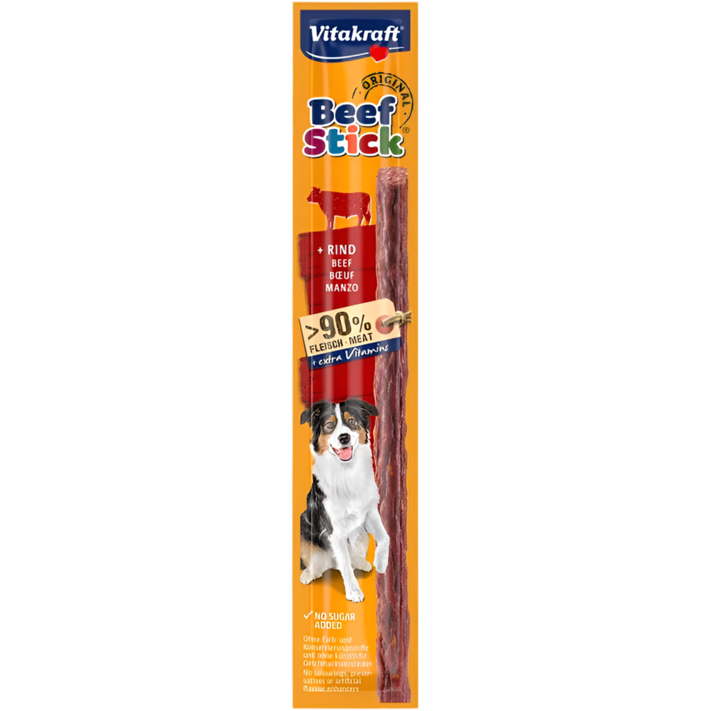Лакомства за кучета - Vitakraft Beef Stick Rind - Саламена пръчица с говеждо месо - Zoo-PetShop