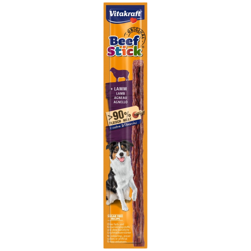 Лакомства за кучета - Vitakraft Beef Stick Lamm - Саламена пръчица с агнешко месо - Zoo-PetShop