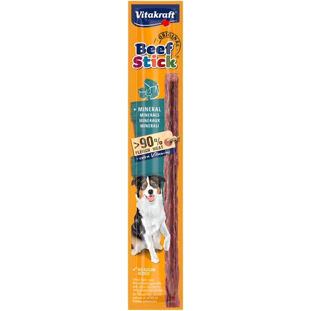 Лакомства за кучета - Vitakraft Beef Stick Mineral - Саламена пръчица с минерали - Zoo-PetShop