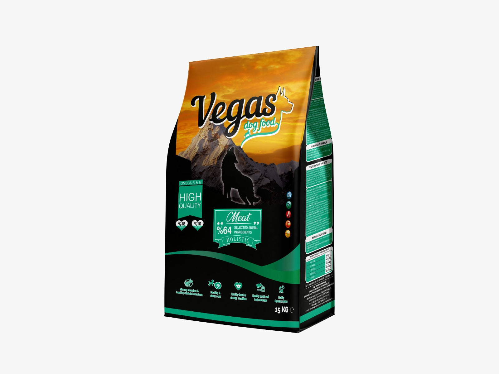 Vegas Beef Meat Adult Dog Food 15 kg . Пълноценна храна за кучета с говеждо от клас Premium !