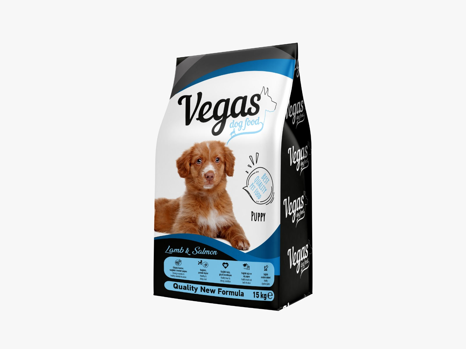 Храна за подрастващи кученца с агнешко и сьомга от 2-12 месеца от клас Premium dog food 15 kg