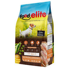 Food Elite Low Grain (32 protein 15 fat) 12kg Dry Food for Adult Dogs with Fish & Chicken - Food Elite Low Grain (32% протеин, 15% мазнини) 12 кг суха храна за възрастни кучета с риба и пилешко месо, хипоалерген