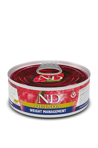 N&D Weight Management с киноа за котки ! ЗА ИДЕАЛНО ТЕЛЕСНО ТЕГЛО, КОНСЕРВА