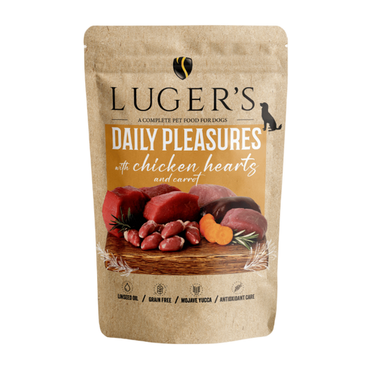 Luger’s Dog Adult – Пауч 500 g, Пилешки сърца & Моркови (стек 10 бр.)