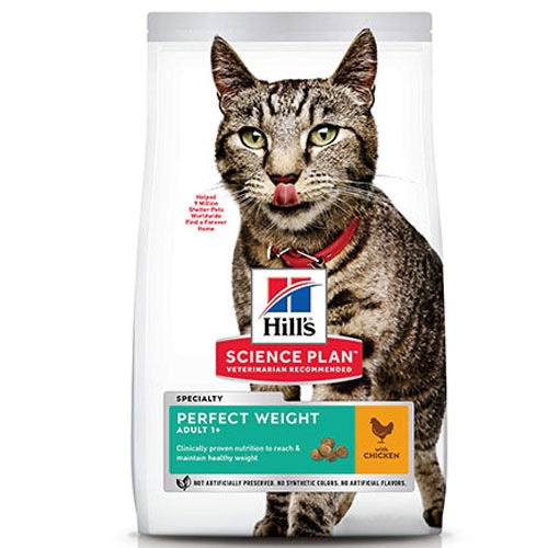 HILL’S SCIENCE PLAN ADULT PERFECT WEIGHT – Суха храна за поддържане и намаляване на теглото за котки над 1 г. - Zoo-PetShop