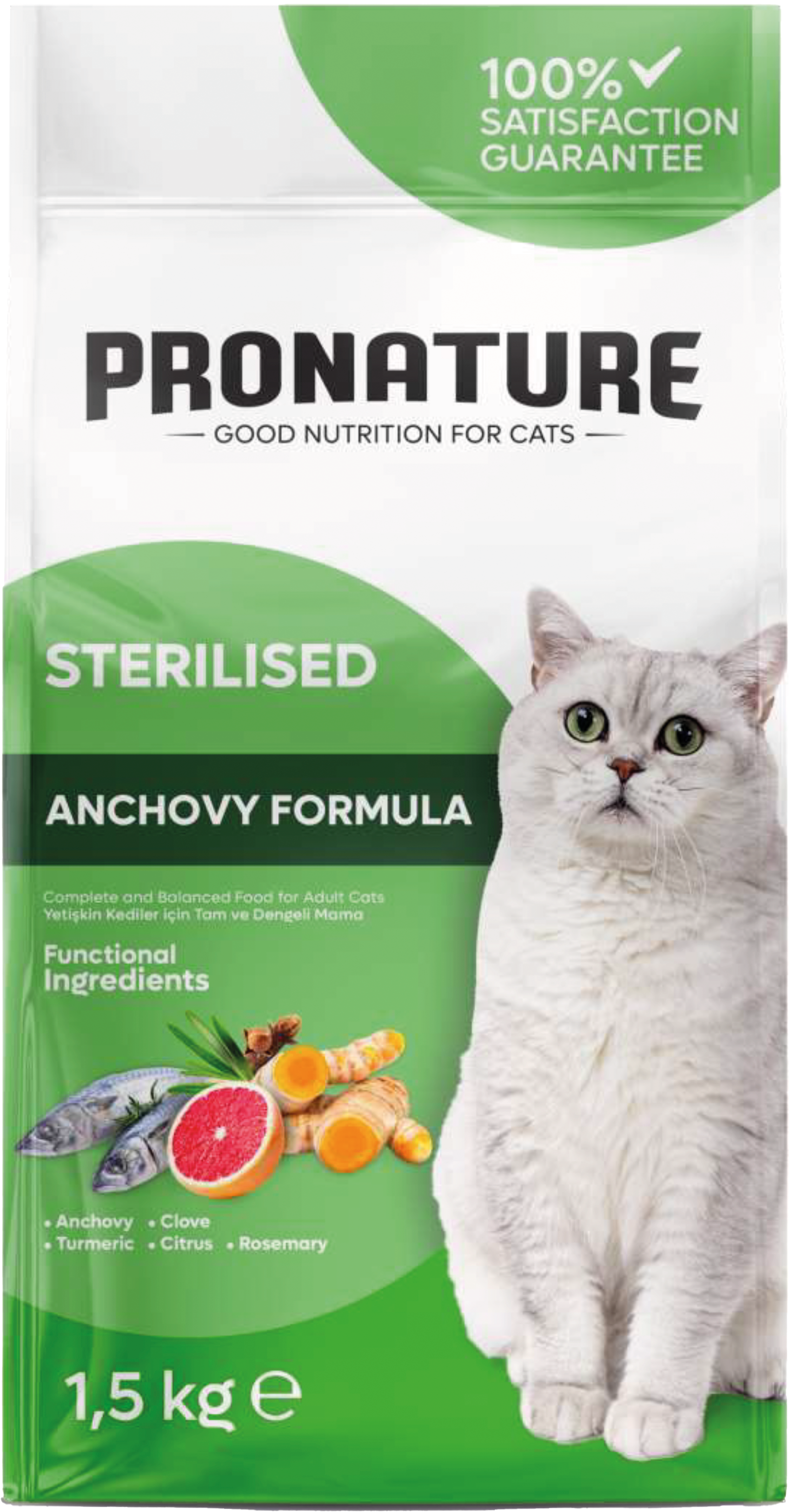 Pronature Weight Protect – Super Premium Formula ! Храна за Стерилизирани Котки с Аншоа (1,5 – 10 кг)