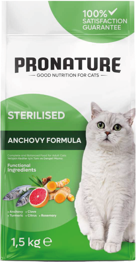 Pronature Weight Protect – Super Premium Formula ! Храна за Стерилизирани Котки с Аншоа (1,5 – 10 кг)