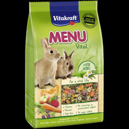 Храна за декоративни мини зайци - 1 кг Vitakraft Premium Menu Vital, меню за заек - Zoo-PetShop