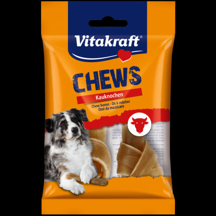 Лакомства за кучета от говежда кожа - Vitakraft Chews - Кокал вързан 10 см, 2 бр. - Zoo-PetShop